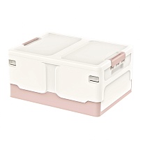 Ящик пластиковый складной белый, дно розовое, 480х360х240 мм в Невинномысске Ящик пластиковый складной белый, дно розовое, 480х360х240 мм в Невинномысске