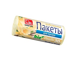 Мешки для мусора 30 л, ароматизированные, Ваниль, бежевые, в рулоне 20 шт., ПНД, 9 мкм, 560х530 мм, GRIFON Aroma, 101-020 V в Невинномысске