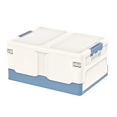 Ящик пластиковый складной белый, дно синее, 480х360х240 мм