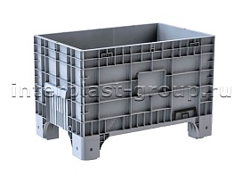 Контейнер iBox сплошной на ножках с пробкой серый в Невинномысске