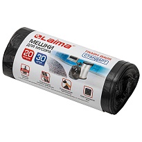 Мешки для мусора 20 л, черные, в рулоне 30 шт., ПНД, 8 мкм, 500х450 мм, LAIMA, 601376 в Невинномысске