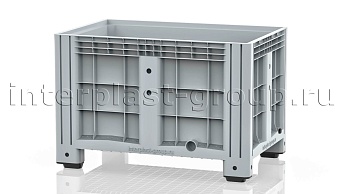 Контейнер iBox сплошной на ножках с пробкой 1 дюйм серый в Невинномысске