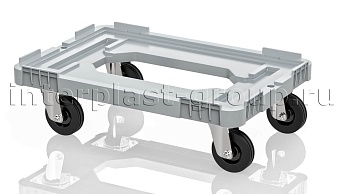 Тележка пластиковая с отверстием без тормозов серая в Невинномысске Тележка пластиковая с отверстием без тормозов серая в Невинномысске