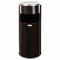 Урна с пепельницей 27 л, нержавеющая сталь, черная, LAIMA PROFESSIONAL в Невинномысске