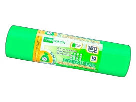 Мешки для мусора 180 л, ароматизированные, зеленые, в рулоне 10 шт., ПВД, 35 мкм, 1100х930 мм, PREMIUM+, 180105301 в Невинномысске