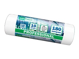 Мешки для мусора 180 л, прозрачные, в рулоне 10 шт., ПВД, 30 мкм, 1100х930 мм, PROFESSIONAL, 180104408 в Невинномысске