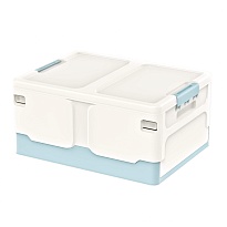 Ящик пластиковый складной белый, дно голубое, 480х360х240 мм в Невинномысске