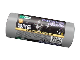 Мешки для мусора 240 л, ароматизированные, серые, в рулоне 10 шт., ПВД 40 мкм, 1500х1100 мм, СИЛАЧИ, sil240111101 в Невинномысске