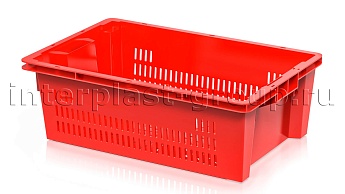 Ящик универсальный для овощей, фруктов и хлеба перфорированный красный в Невинномысске