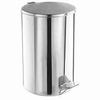 Ведро для мусора с педалью, усиленное, Титан, 20 л, кольцо под мешок, нержавеющая сталь, хром в Невинномысске