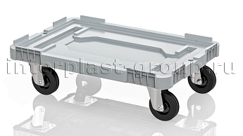 Тележка пластиковая сплошная без тормозов серая в Невинномысске Тележка пластиковая сплошная без тормозов серая в Невинномысске
