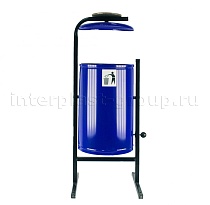 Урна уличная металлическая 21 л круглая с пепельницей синяя в Невинномысске Урна уличная металлическая 21 л круглая с пепельницей синяя в Невинномысске