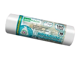 Мешки для мусора 180 л, ароматизированные, белые, в рулоне 10 шт., ПВД, 35 мкм, 1100х930 мм, PREMIUM+, 180105302 в Невинномысске