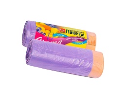 Мешки для мусора 35 л, ароматизированные, Лаванда, сиреневые, в рулоне 10 шт., ПНД, 12 мкм, 560х530 мм, GRIFON Aroma, 101-080 La в Невинномысске