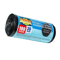 Мешки для мусора 180 л, с ушками, черные, в рулоне 30 шт., ПНД, 20 мкм, 1150х800 мм, Крепак, 4607075710399 в Невинномысске Мешки для мусора 180 л, с ушками, черные, в рулоне 30 шт., ПНД, 20 мкм, 1150х800 мм, Крепак, 4607075710399 в Невинномысске