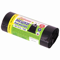Мешки для мусора 30 л, черные, в рулоне 30 шт., ПНД, 7 мкм, 550х480 мм, Любаша, 608089 в Невинномысске