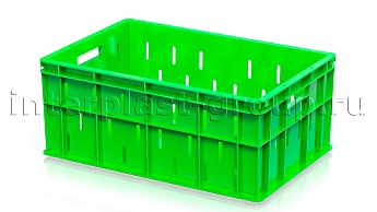 Ящик для молока, мяса, овощей и фруктов малая перфорация дно сплошное светло-зеленый в Невинномысске