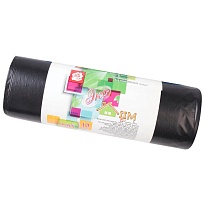 Мешки для мусора 220 л, черные, в рулоне 10 шт., ПВД, 29 мкм, 1100х830 мм, Концепция Быта ЭкоДом, 604924 в Невинномысске