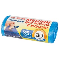 Мешки для мусора 35 л, с ушками, синие, в рулоне 30 шт., ПНД, 11 мкм, 650х500 мм, LAIMA ULTRA, 607684 в Невинномысске Мешки для мусора 35 л, с ушками, синие, в рулоне 30 шт., ПНД, 11 мкм, 650х500 мм, LAIMA ULTRA, 607684 в Невинномысске