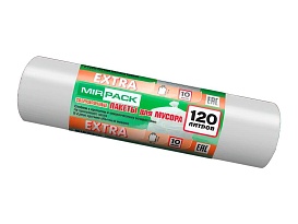 Мешки для мусора 120 л, белые, в рулоне 10 шт., ПНД, 14 мкм, 1100х700 мм, EXTRA, ex1201803 в Невинномысске