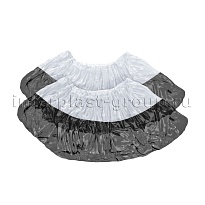 Бахилы бело-черные 1000 шт (500 пар), 48 мкм, двойная подошва, с одной резинкой, Эконом+ в Невинномысске