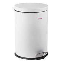 Ведро-контейнер для мусора (урна) с педалью LAIMA Classic, 12 л, белое, глянцевое, металл, со съемным внутренним ведром в Невинномысске