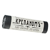 Мешки для мусора 120 л, черные, в рулоне 10 шт., ПНД, 12 мкм, 1030х660 мм, Крепаномъ, 4607075710573