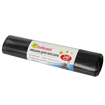 Мешки для мусора 240 л, черные, в рулоне 5 шт., ПВД 30 мкм, 1300х900 мм, Любаша, 605338 в Невинномысске Мешки для мусора 240 л, черные, в рулоне 5 шт., ПВД 30 мкм, 1300х900 мм, Любаша, 605338 в Невинномысске