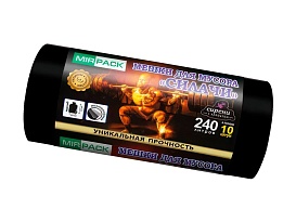 Мешки для мусора 240 л, ароматизированные, черные, в рулоне 10 шт., ПВД 40 мкм, 1500х1100 мм, СИЛАЧИ, sil24011110 в Невинномысске